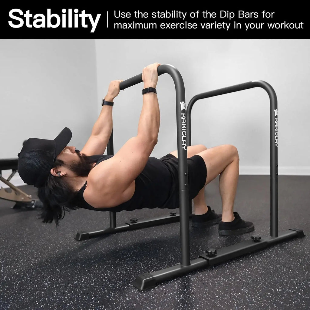 World's Best Strongest Premium Dip Bars With Adjustable Ultra-Stable Settings & Non-Slip Feet - USA Original Patent, Designed, S