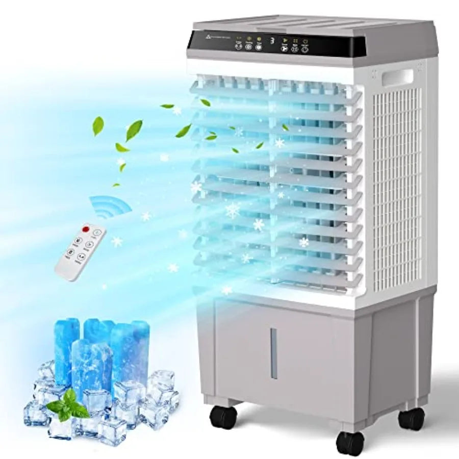 Evaporative Air Cooler 1800CFM Windowless Air Conditioner Portable for Large Room Commercial Garage Outdoor 3 In 1 Swamp Cooler