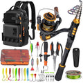 Fishing Rod and Reel Combo with Backpack, Telescoping Fishing Pole Spinning Reel Kit with Fishing Lures, Pliers and Fish Lip Gri