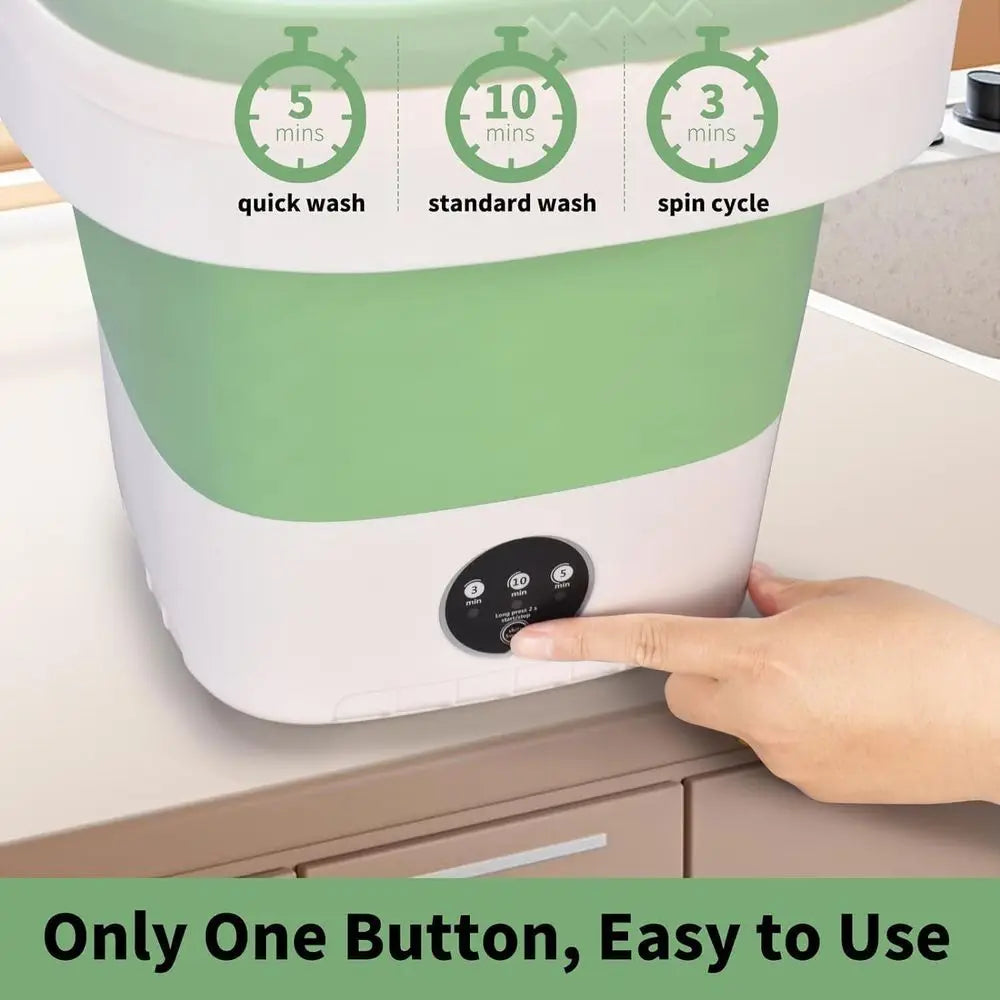Portable Mini Washing Machine, Washer and Dryer with 3 Cycles Deep Cleaning, Upgraded Small Collapsible Laundry for Home and Tra