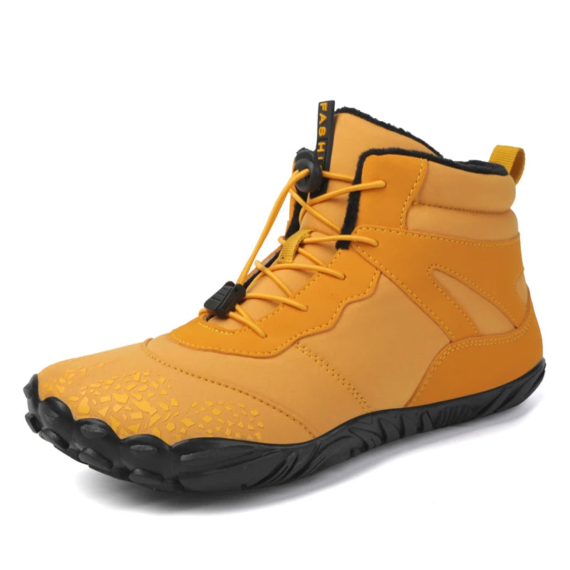 Winter Barefoot Boots Men Winter Shoes Barefoot Ankle Boots 36-46 Couple Snow Shoes Outdoor Hiking Shoes Fur Warm Plush Boots