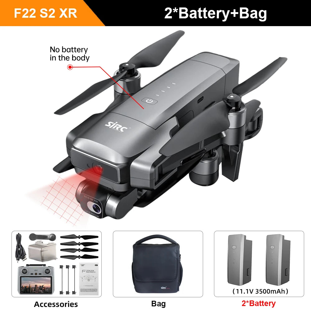 SJRC F22 S2XR PRO+ GPS Professional Drone With 4K EIS Camera Obstacle Avoidance Drones 2Axis Stabilized Gimbal 6KM RC Quadcopter
