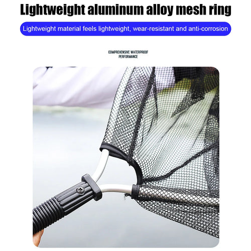 50cm Fishing Landing Net Aluminum Alloy Folding Landing Nets Portable Collapsible Retractable Fishing Net Foldable Fishing Tools
