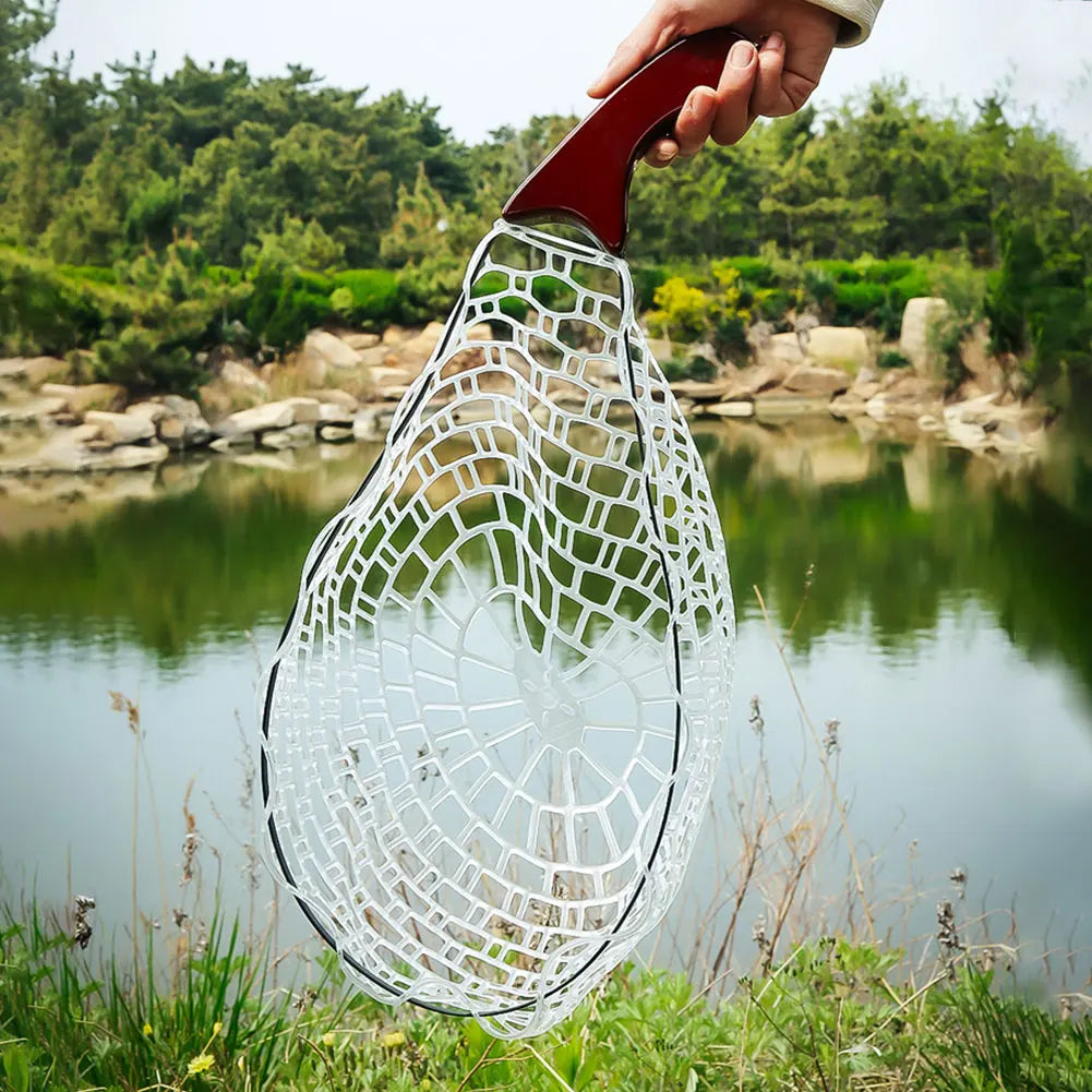 Fishing Landing Net Wooden Handle Collapsible Fish Net Fly Fishing Net Outdoor Fishing Tool