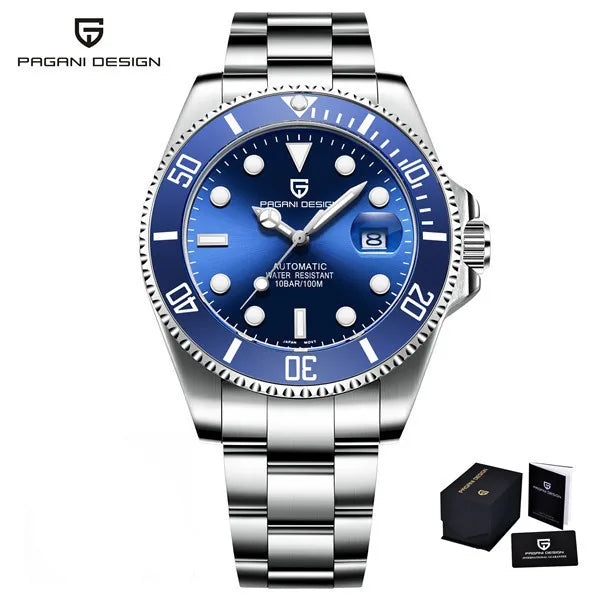 PAGANI DESIGN 43mm Men's Watch Sapphire Glass Mechanical Watches Stainless Steel Waterproof Automatic Watch for Men PD-1639