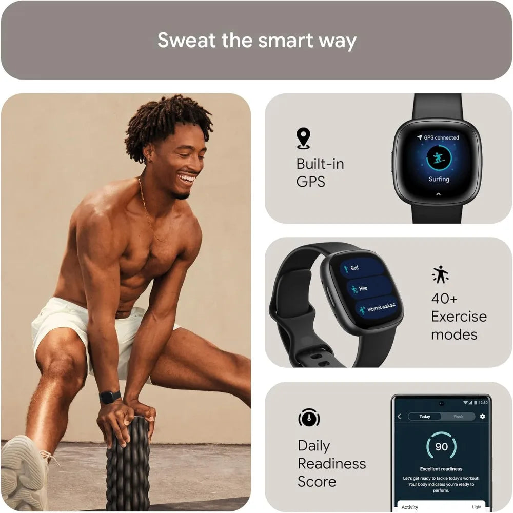 Versa 4 Fitness Smartwatch with Daily Readiness, GPS, 24/7 Heart Rate, 40+ Exercise Modes, Sleep Tracking and more