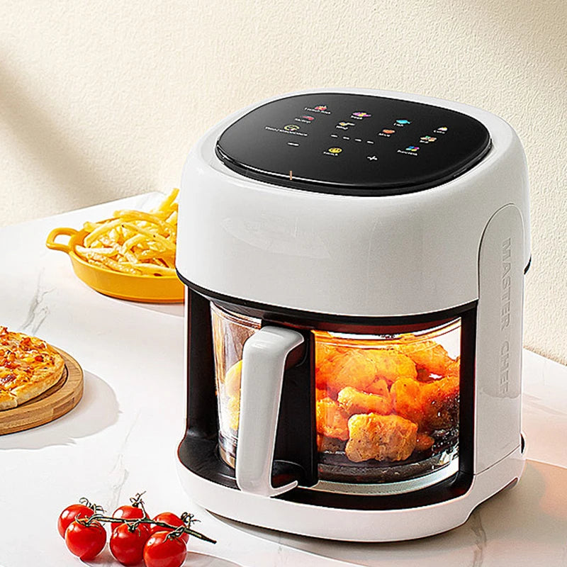 Smart Electric Air Fryer Large Capacity Convection Oven - Oil-Free Deep Fryer with 360° Baking Viewable Window for Home Kitchen