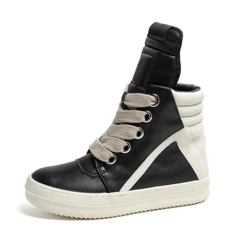RO Same Style High-Top Long Boots Autumn/Winter Men's Shoes High Street Niche Vintage Motorcycle Versatile Sport Casual Shoes Me