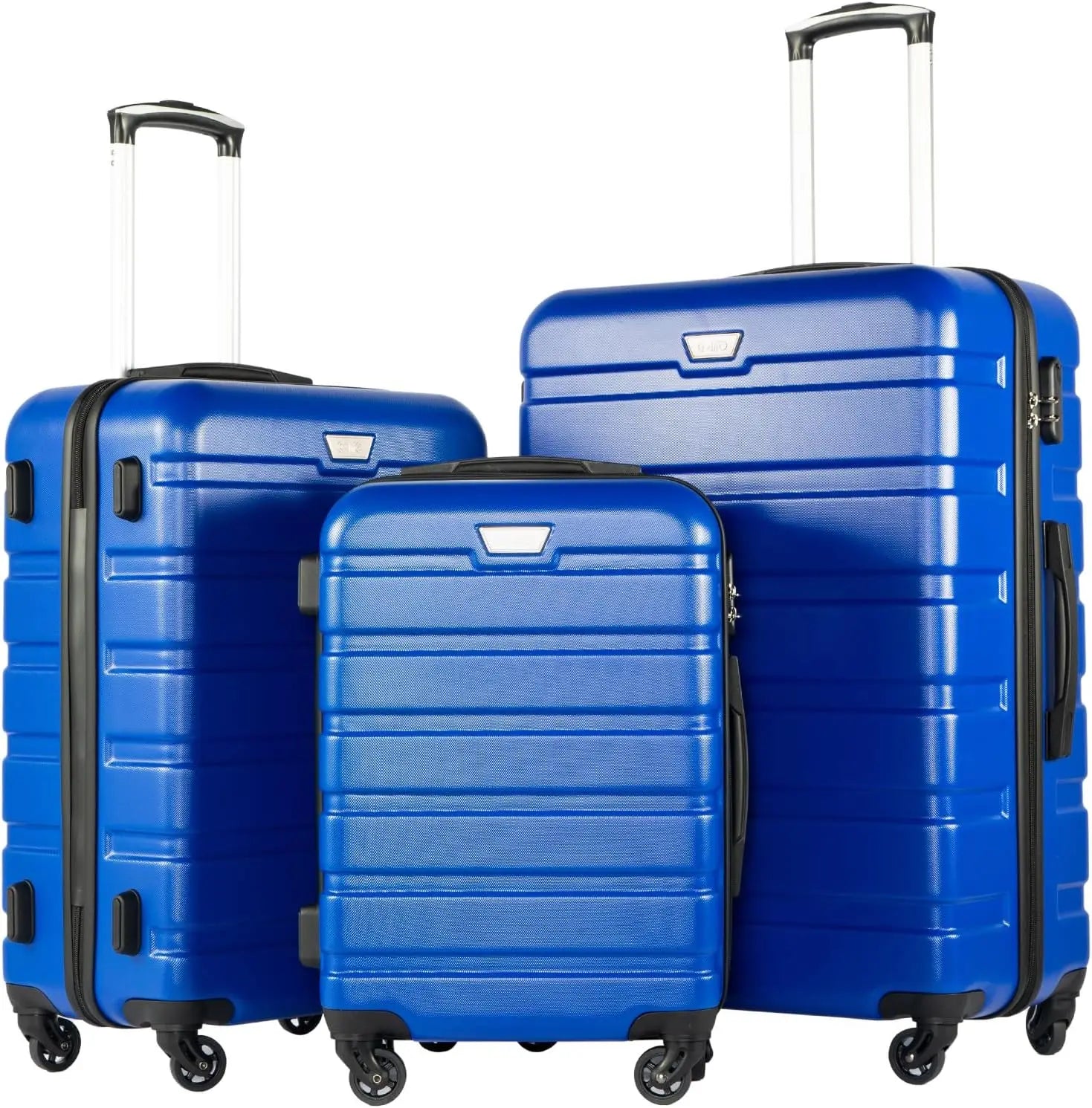 Coolife Luggage 3 Piece Set Suitcase Spinner Hardshell Lightweight TSA Lock (orange)