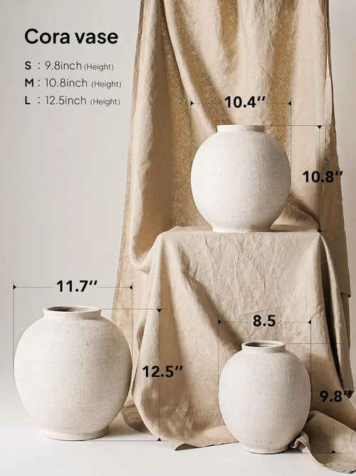10.8 Inch Ceramic Rustic Vase, Farmhouse Minimalist Tall Flower Vase for Table Decor, Living Room, Bathroom, Holiday Wedding