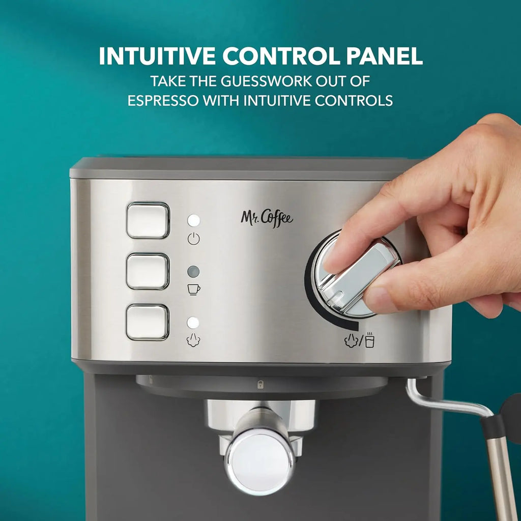 Compact Espresso Maker, Espresso Machine With Steam Wand, 15-Bar Pump Automatic Espresso Machine