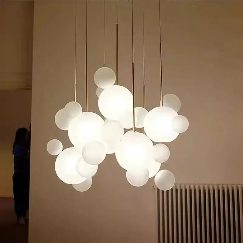 Postmodern Hanglamp Matglas Globes Eetkamer Iron Bubbles Ball Glass Light For  Foyer Kitchen Dinning Room Island Led Pendant