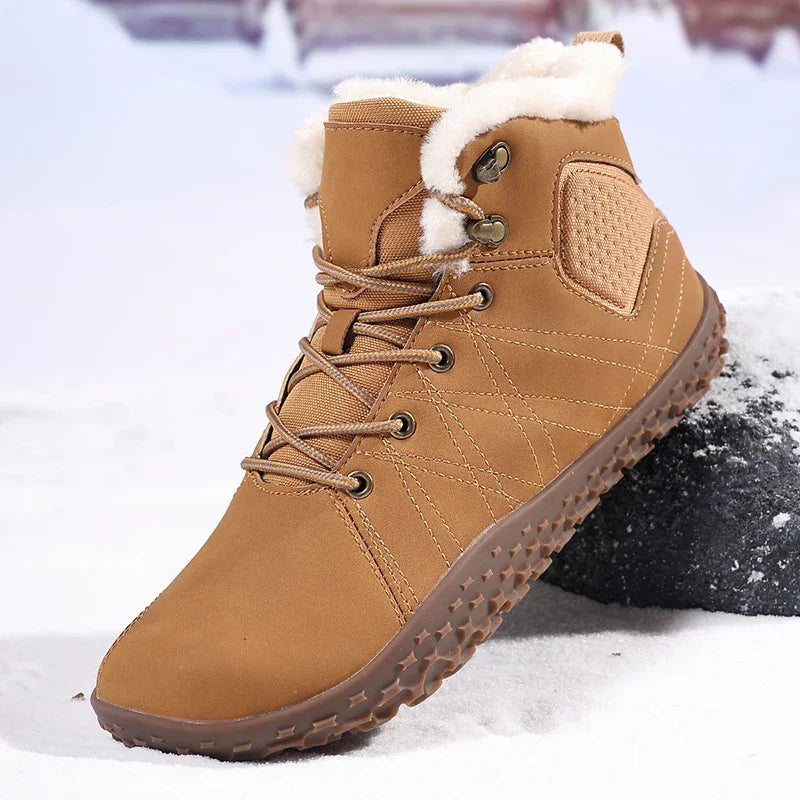 Winter Warm Wide Toe Barefoot Men Snow Boots Outdoor Cotton Boots Breathable Walking Hiking Shoes Comfortable Casual Sneakers