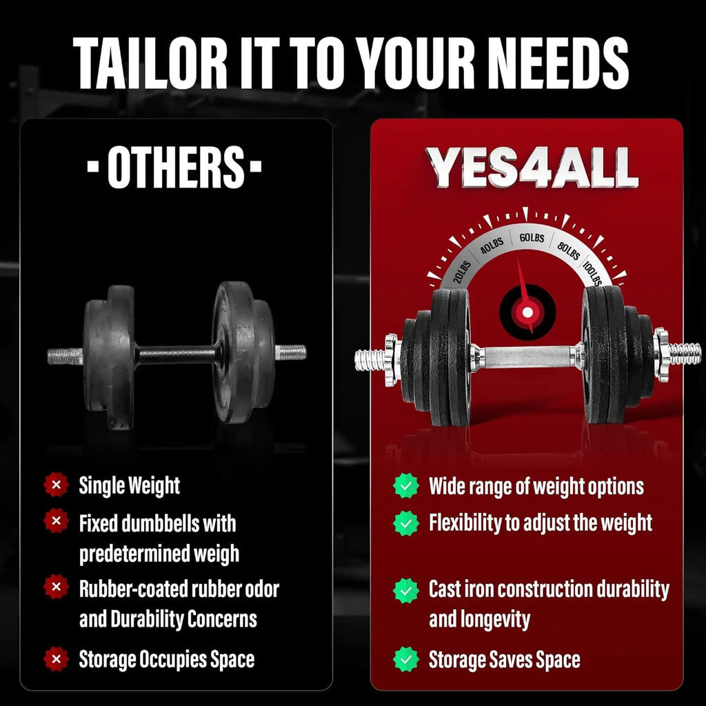 Adjustable Dumbbell Set with Weight Plates, Star Lock Collars & Connector Bar for Home Gym Workouts