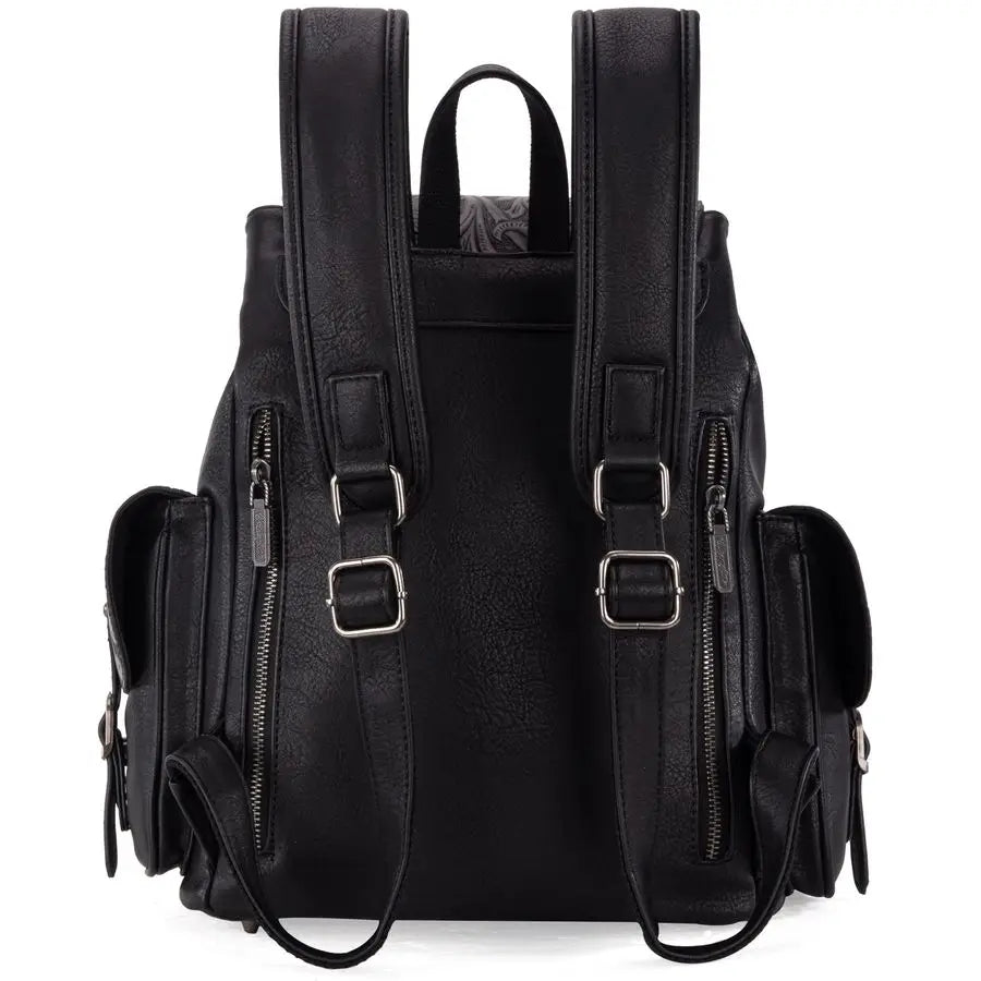 West Wrangler Backpack Purse for Women Men Western Backpack Floral Tooled Travel Bags