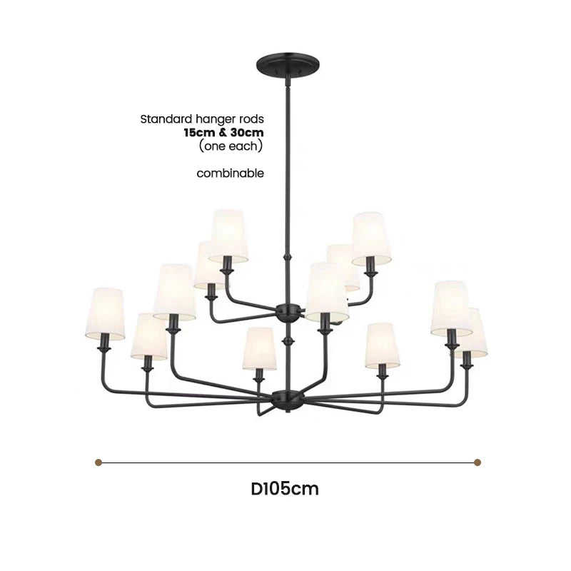 American Wrought Iron Vintage Chandelier Kitchen Island Lighting For Restaurant Bar Living Room Polished Gold/ Black Light
