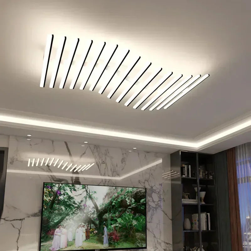 Nordic Art Line Acrylic Led Ceiling Lamp Living Room Restaurants Bedroom Kitchen Bar Chandelier  Modern Home Decoration Lighting
