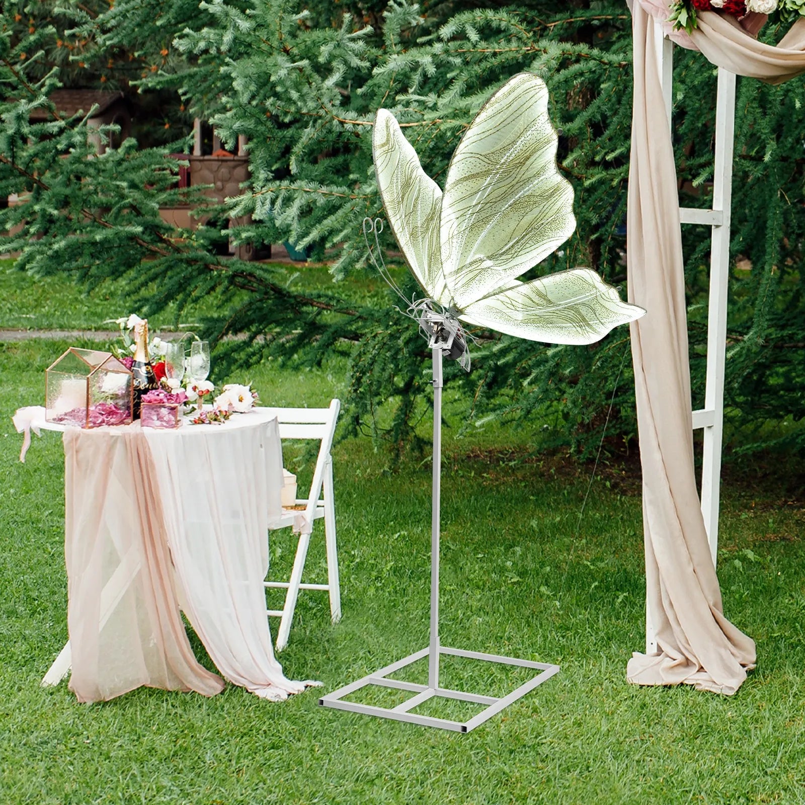 Wedding Butterfly LED Floor Lamp 10V Creative Ceiling Lamp  Adjustable Height Hanging Decoration Props Gold/White