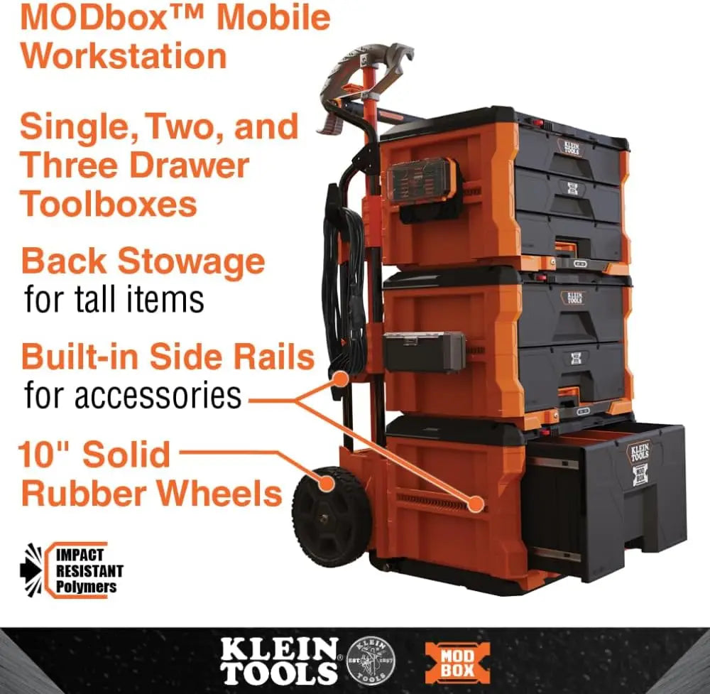 3-Drawer Heavy-Duty Tool Box Organizer, Stackable Storage with 50-Pound Capacity and Clear Lid