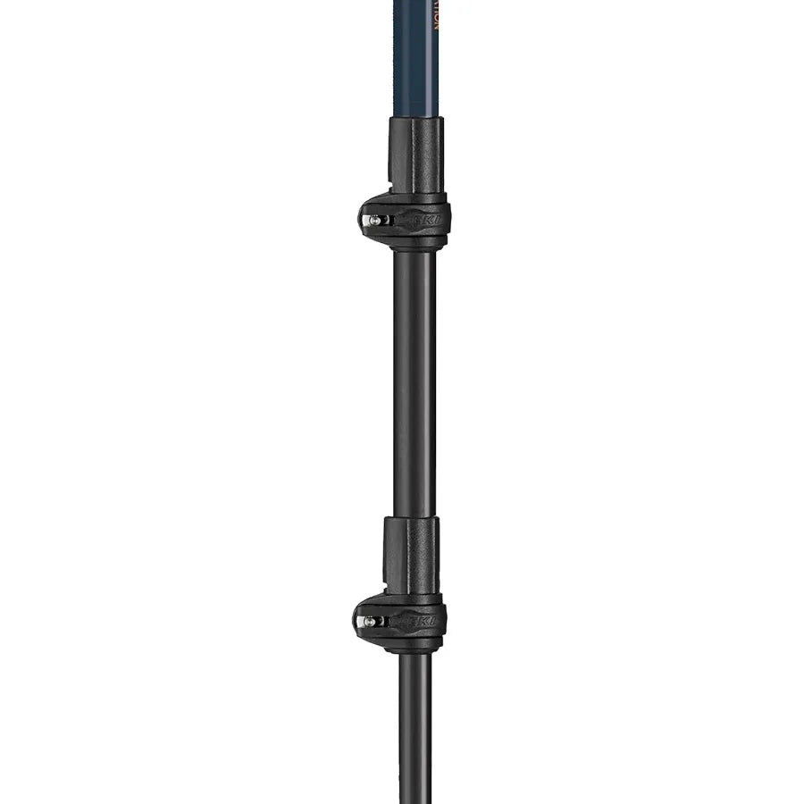 LEKI Wanderfreund High Fives Aluminum Adjustable Lightweight Walking Pole for Trekking Hiking in Black with Quick-Adjust Mechan