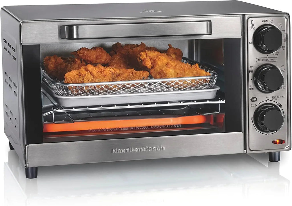 Sure-Crisp Toaster Oven Air Fryer Combo, 9' Pizza Fit, 4-Slice, 12-Cup Coffee Maker with Glass Carafe