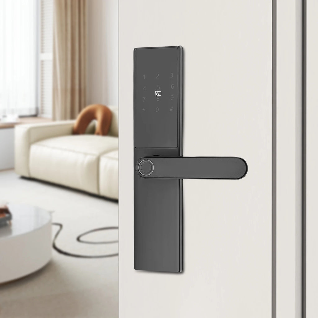 Smart Door Lock 50 Groups Fingerprint Password Entry Home Lock Digital Keypad Door Lock 35-55mm Door Thickness 11.81*2.68*2.83in