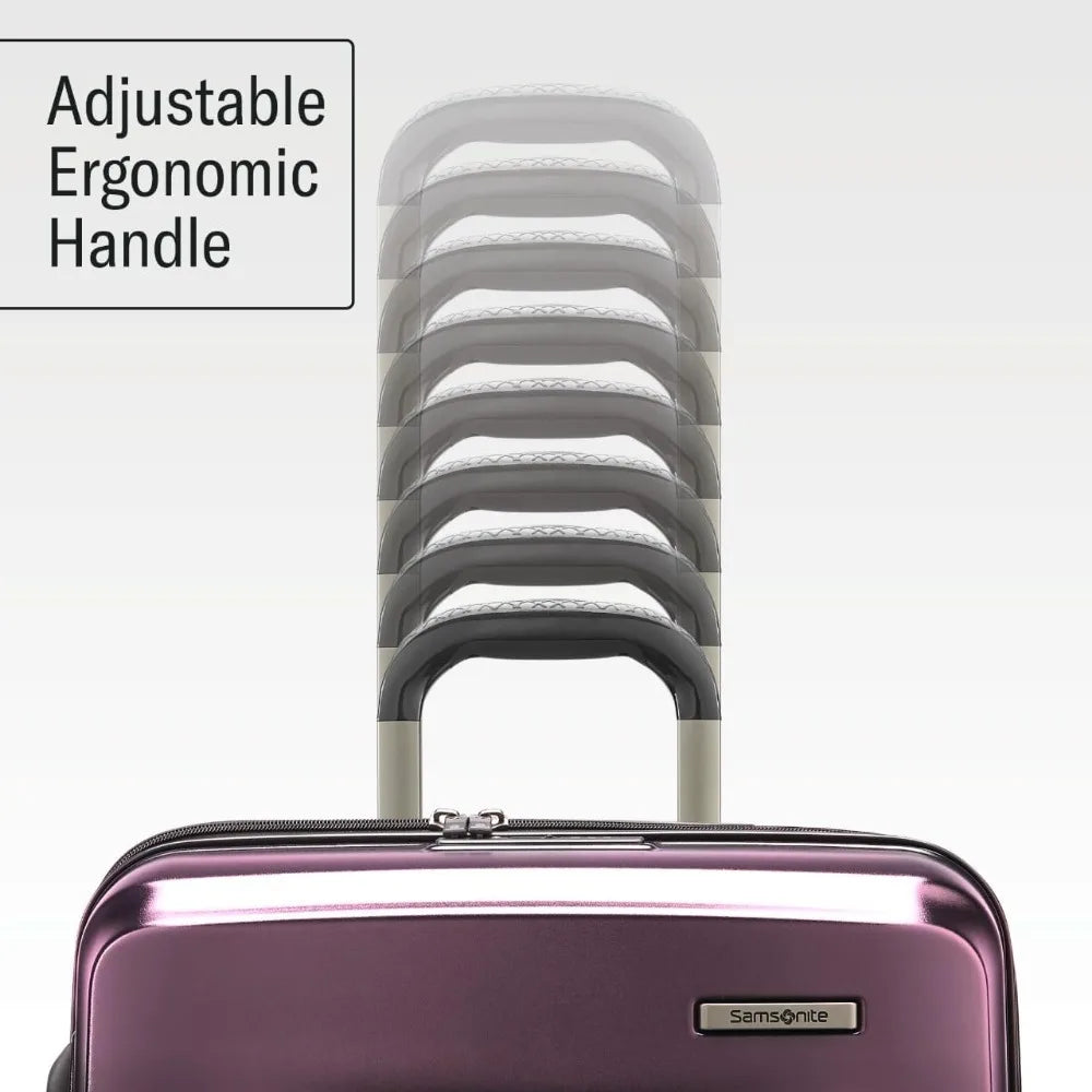 Lightweight Impact-Resistant Hardshell Luggage 24-Inch Medium, 360° Spinner Wheels, Aero Trac System, Durable Travel Suitcase