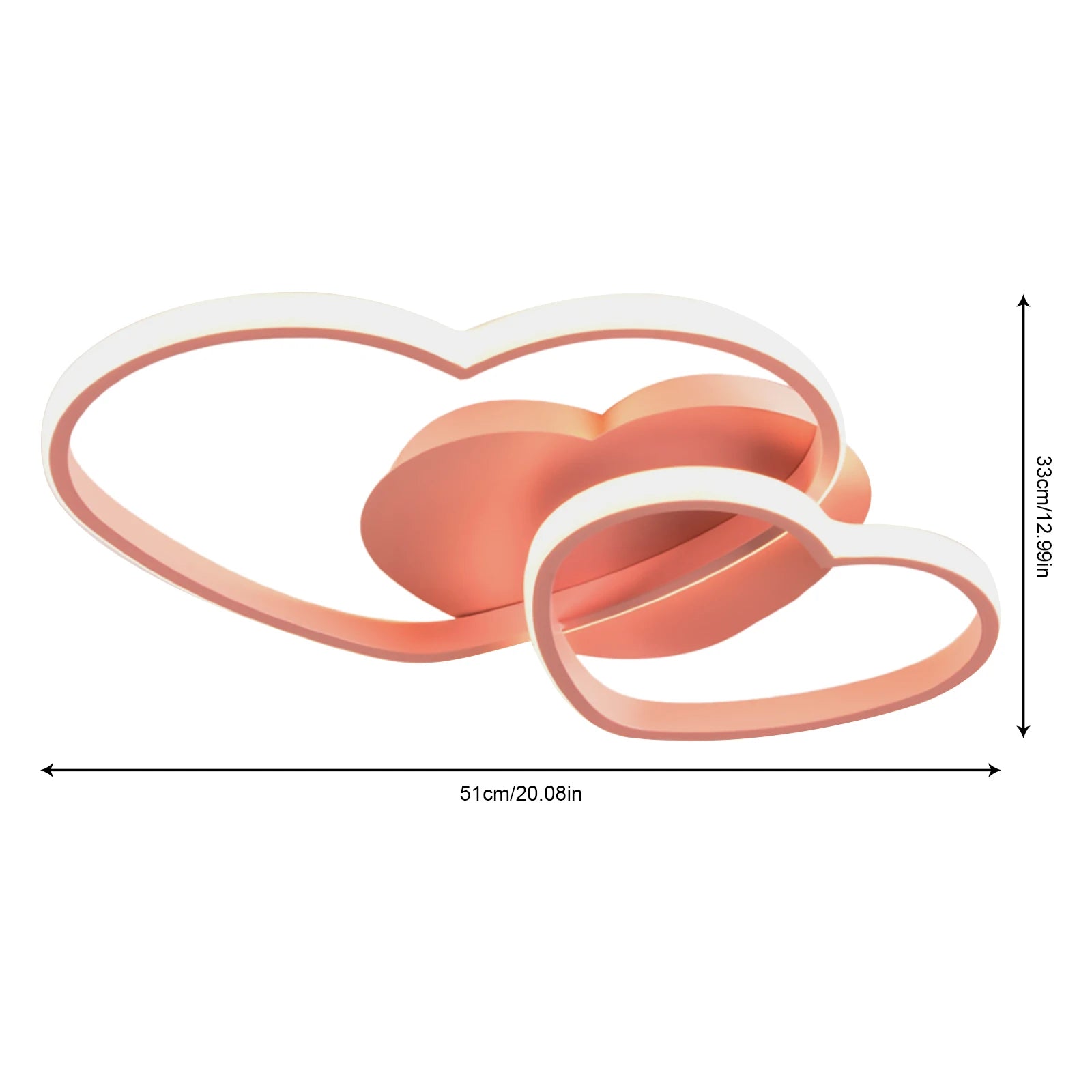 Pink Heart Shaped Ceiling Light Stylish Heart - Design Ceiling Light for Bars Salons Lofts Studies, Children's Rooms Hotel Rooms