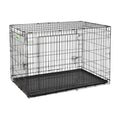 48 Contour Double Door Dog Crate for Large Breeds with Reinforced Steel Frame Easy Assembly Design Ideal for Home or Travel Use