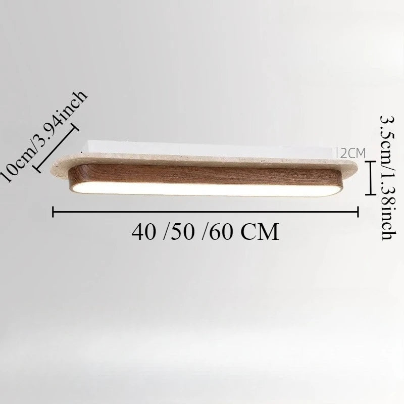 Solid Wood Color Long Strip Wall Light Living Room TV Background Wall Minimal Corridor Light Stone Indoor Lighting Ceiling Light