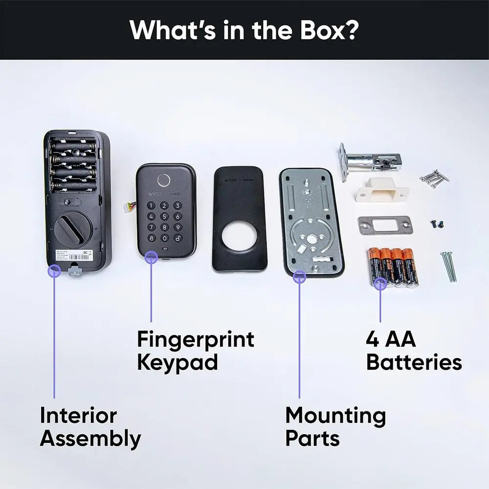 Wyze Auto-Lock Bolt, ingerprint Unlock with Keypad, Eic Digital Entry Door Smart Deadbolt Lock, IPX5 Weatherproo, Easy Installat