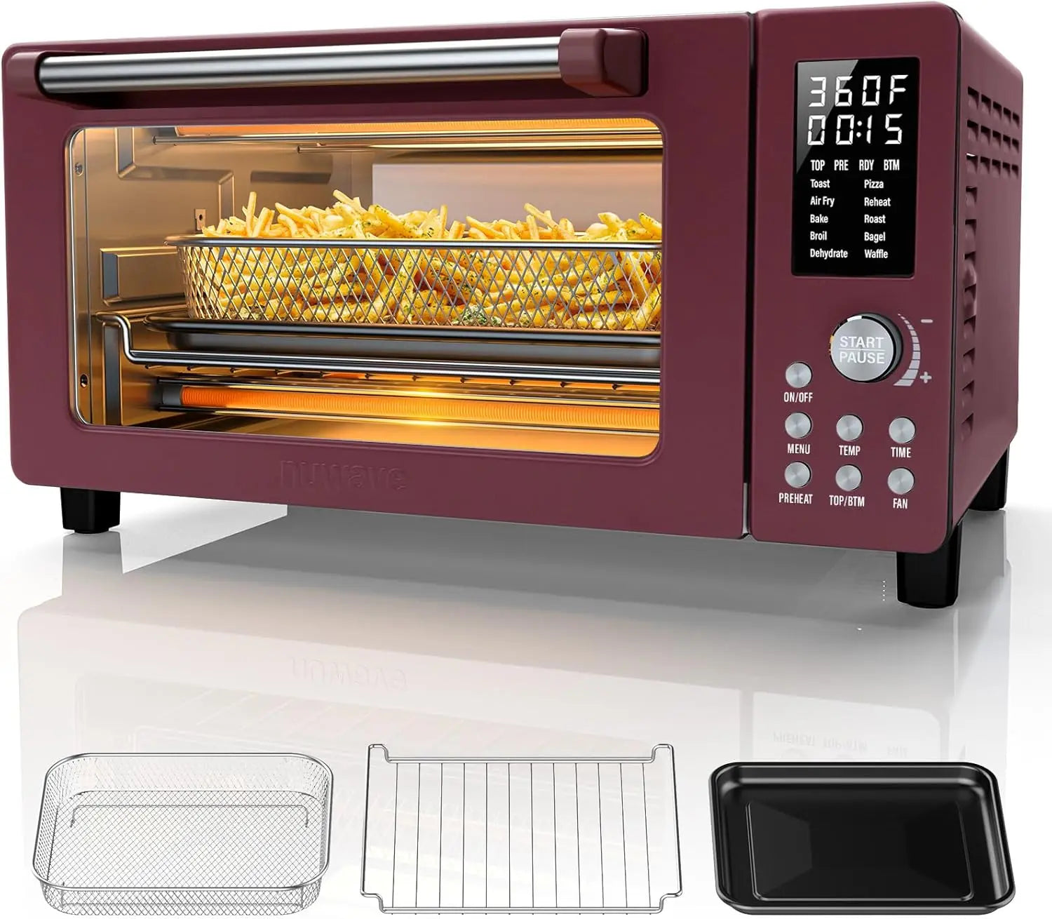 Bravo Pro 10-in-1 Convection Air Fryer Toaster Oven, 21Qt, Cozy Blue, 50-450°F, PFAS Free