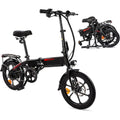 Adult 16 Inch Electric Bike Folding E-Bike with 350W Motor Dual Disc Brakes Pedal-Assist 35 Miles Range 15.5 Mph Speed
