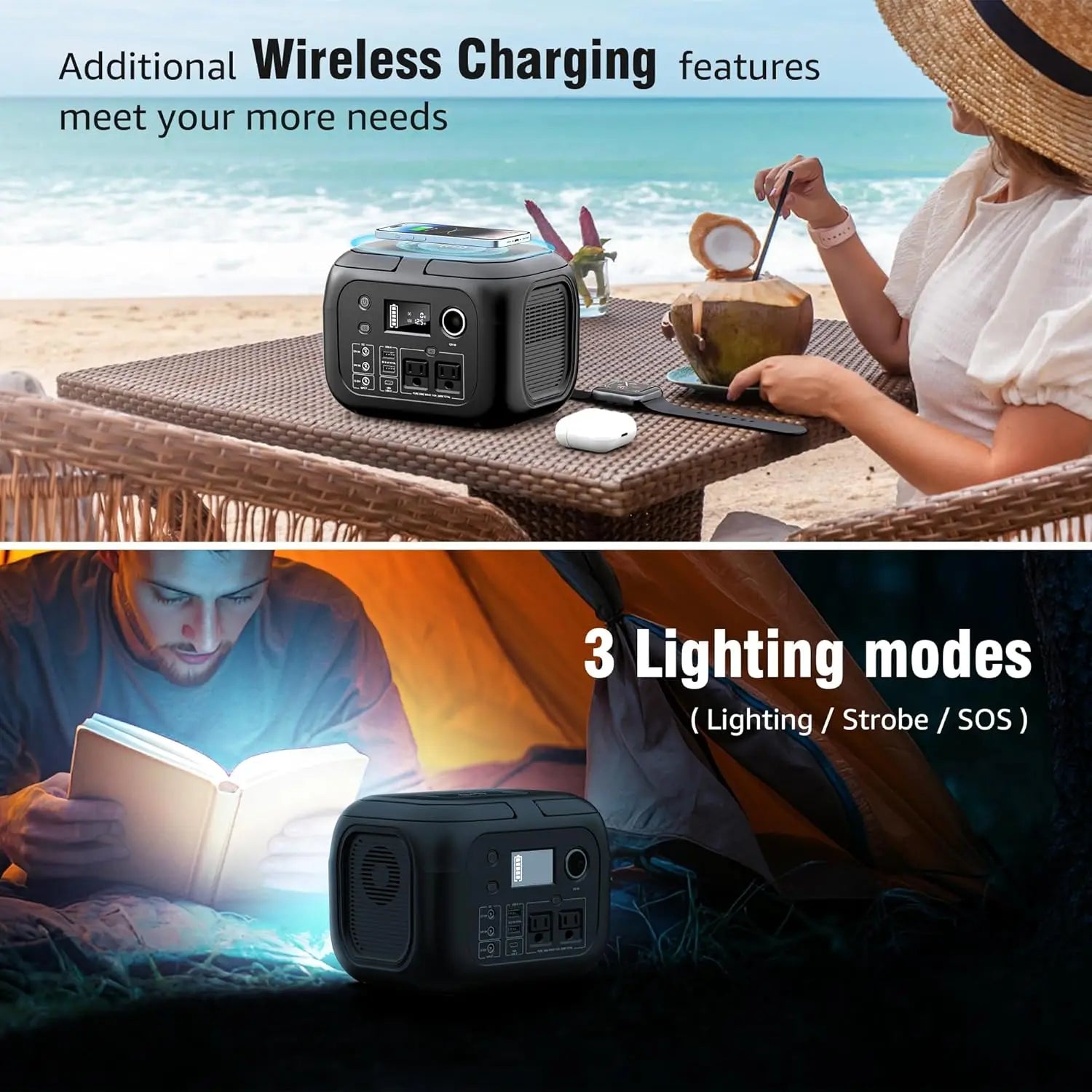300W Portable Solar Power Station with 40W Panel, 260Wh Battery for Camping, Outdoor & Home Backup