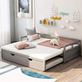 extendable daybed with trundle beds, wood daybed frame with pull out trundle, twin to king design extending daybed for kids girl