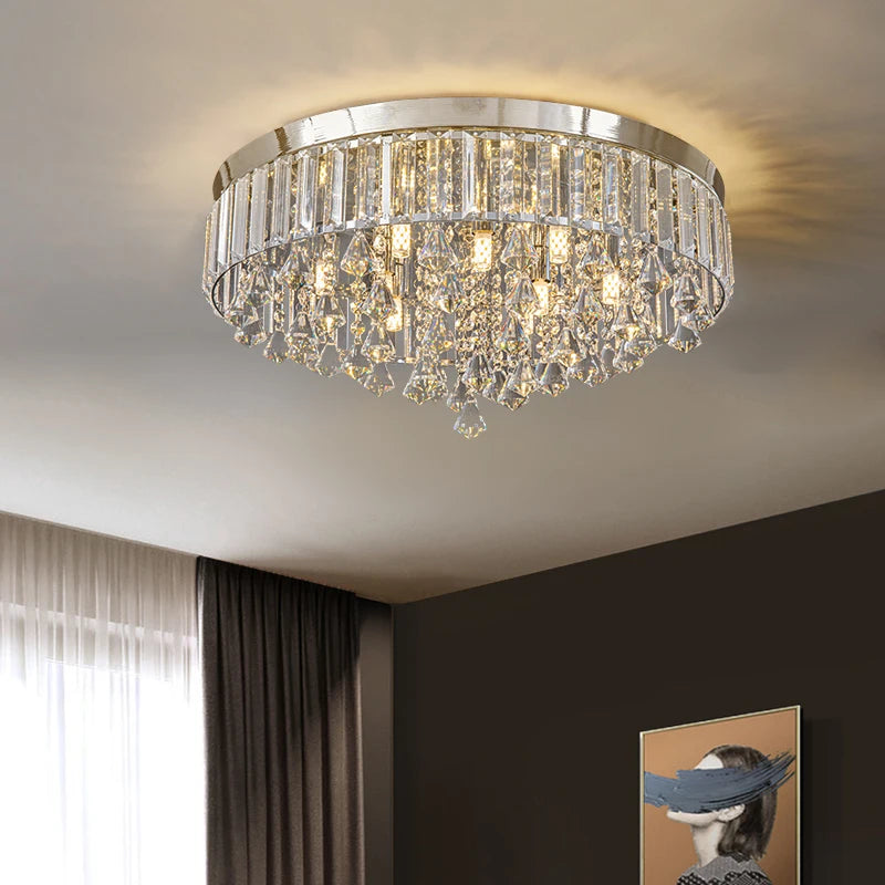 Modern LED Crystals Ceiling Lamp Living Room Decoration Bedroom Lustre Ceiling Lights Art Deco Led Chandelier Lighting Fixtures