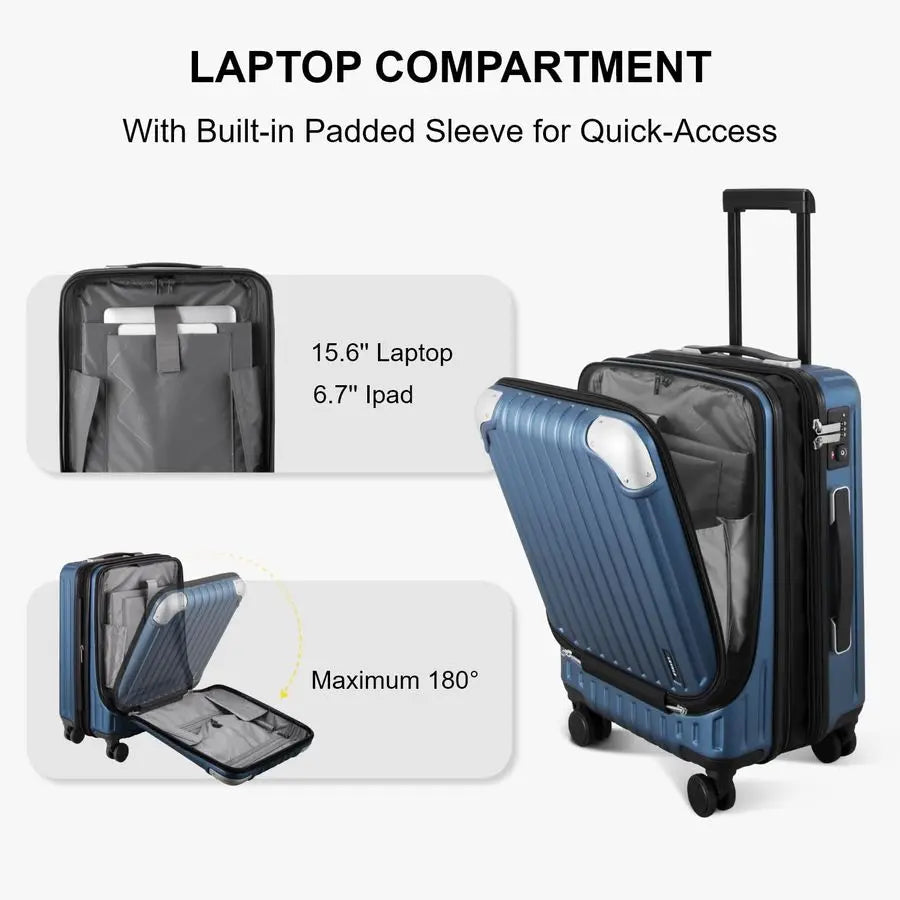 Carry on Luggage Airline Approved, 20 Inch Expandable Hard Sided Luggages with Spinner Wheels, Harshell Small Rolling Suitcase f