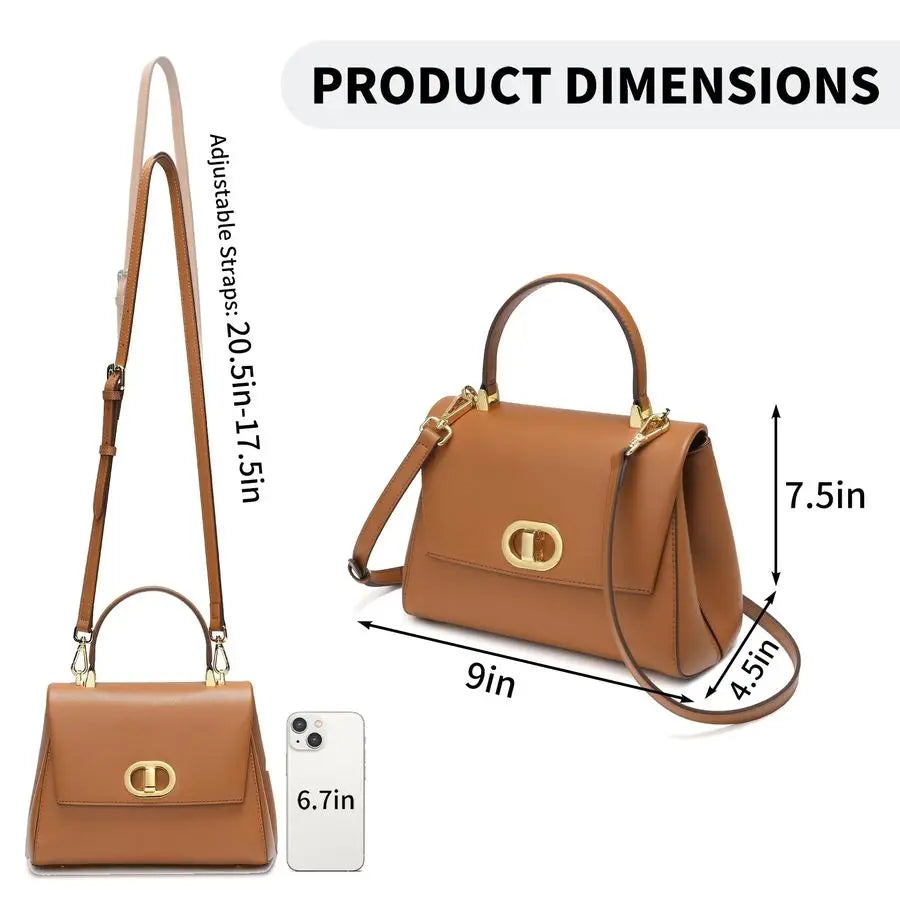 Handle Bag Leather Satchel Bags for Women Luxury Designer Business Crossbody Work Purse with Multiple Internal Pockets
