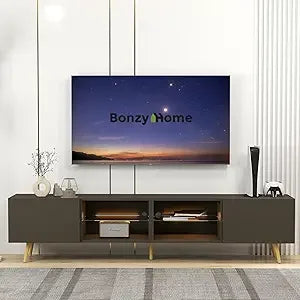 86" LED TV Stand, Modern Entertainment Center up to 75" 80" TV, Television Console Table with Storage Cabinets for Living Room,
