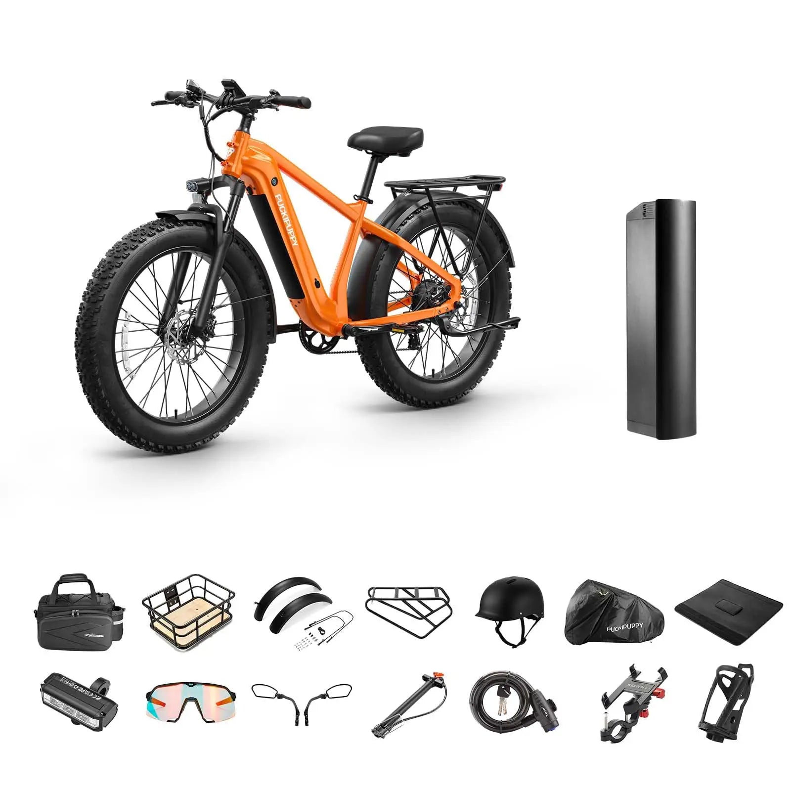 PUCKIPUPPY Beagle II Electric Bike 26"Fat Tire 80Miles Range Electric Mountain Bike 960W 48V 15AH Ebike With 2-Year Warranty