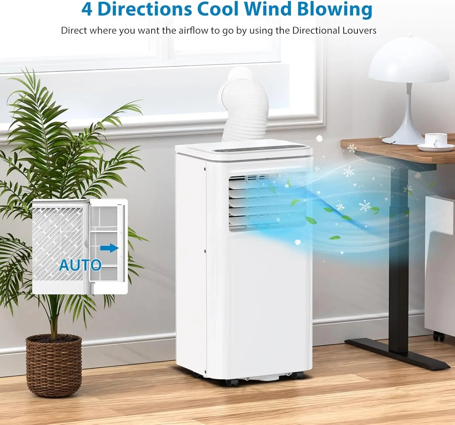 10000 BTU Portable Air Conditioners 3 in 1 Portable AC Unit with Fan & Dehumidifier Remote Control LCD Display, 24H Timer