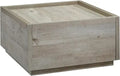 Modern Farmhouse Mystic Oak Coffee Table with Two Drawers Gate Square