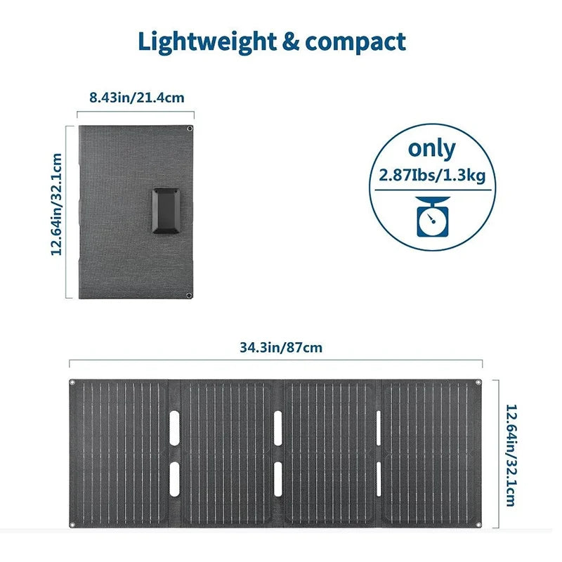 80W Folding Solar Panel IP65 Waterproof Foldable Solar Charger Portable Solar Panel Charger Outdoor Phone Power Bank for Phone