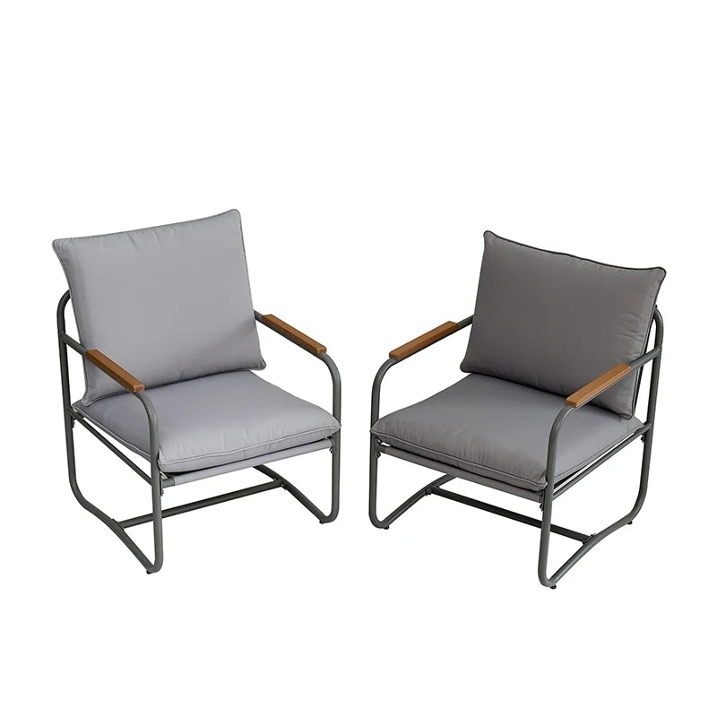 4-Piece Outdoor Patio Furniture Sets, Patio Conversation Set with Removable Seating Cushion, Courtyard Patio Set for Home, Yard,