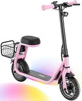 Child Electric Scooter with Seat, UL Certified, 100W Motor, 9.3 MPH, 3-Speed Adjustable, Suitable for Ages 4-10