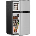 3.2 Cu.Ft Mini Refrigerator with Freezer Double Door Compact Fridge for Bedroom Office Dorm Kitchen - Adjustable Thermostat Sil