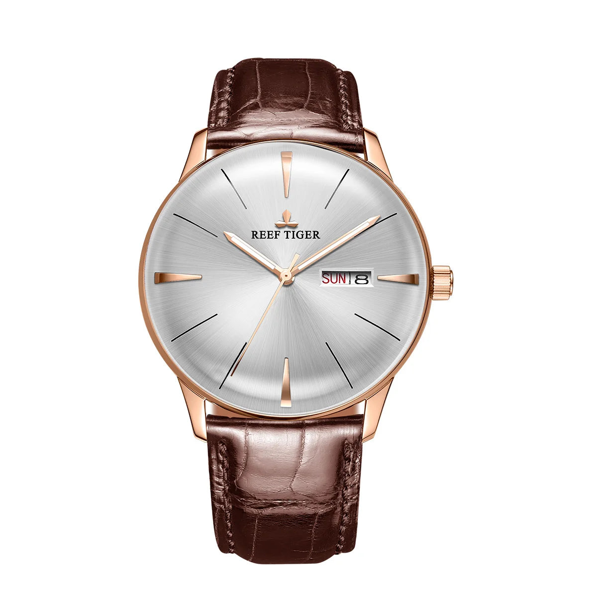 Reef Tiger men's mechanical watch, fully automatic, multi-functional, dual calendar, business men's watch, men's clock RGA8238
