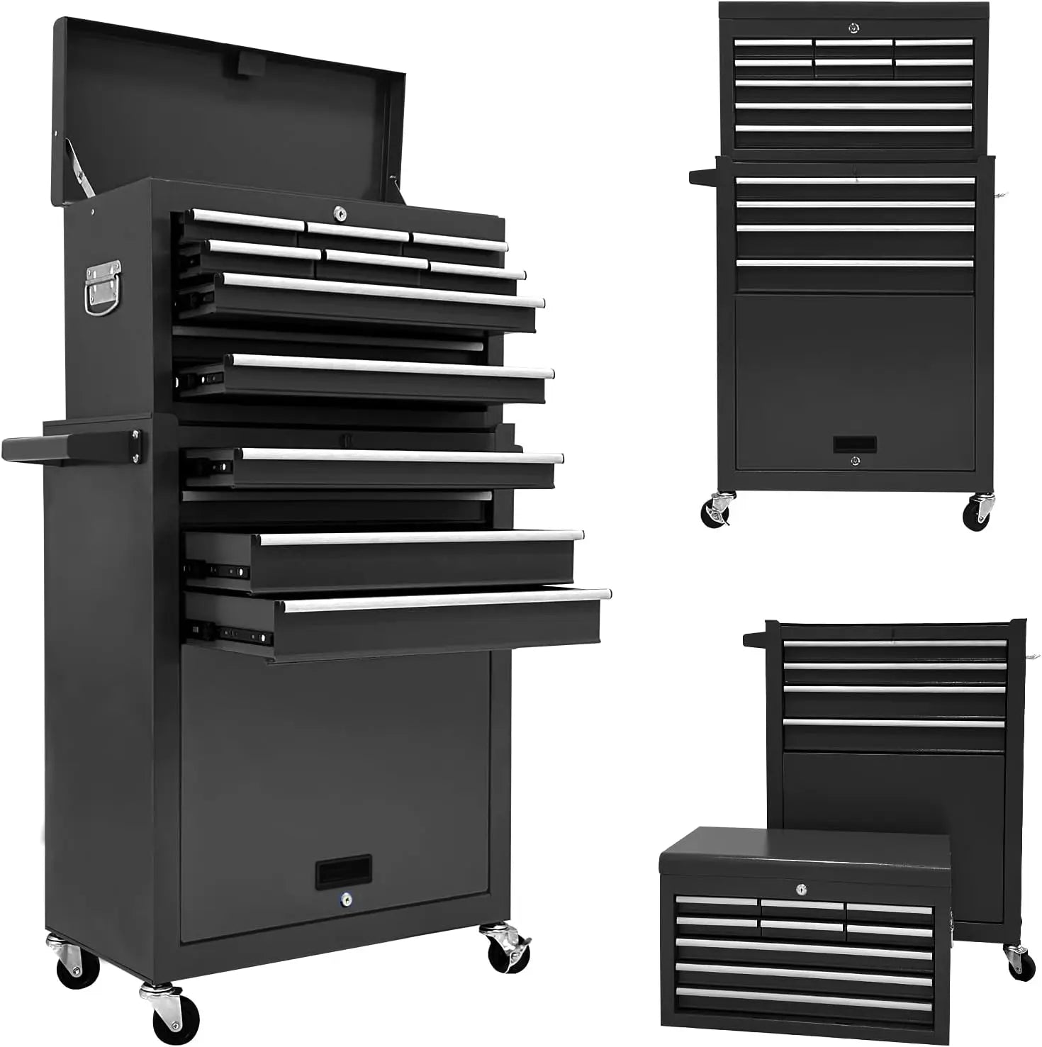 13Drawer Tool Chest,Toolbox with Wheels,Rolling Tool Cabinets with Drawers,Top Detachable Tool Chest.Hooks Handles.Customized