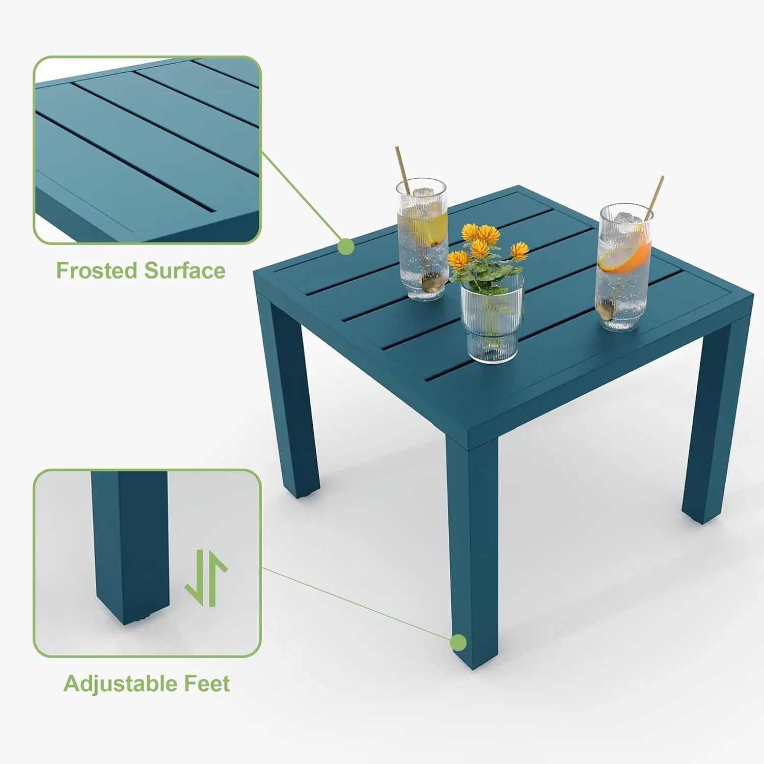 3 Piece Outdoor Stackable Patio Furniture with a Coffee Table and 2 Chairs, Metal  Set, for Indoor Outdoor Backyard, Deck