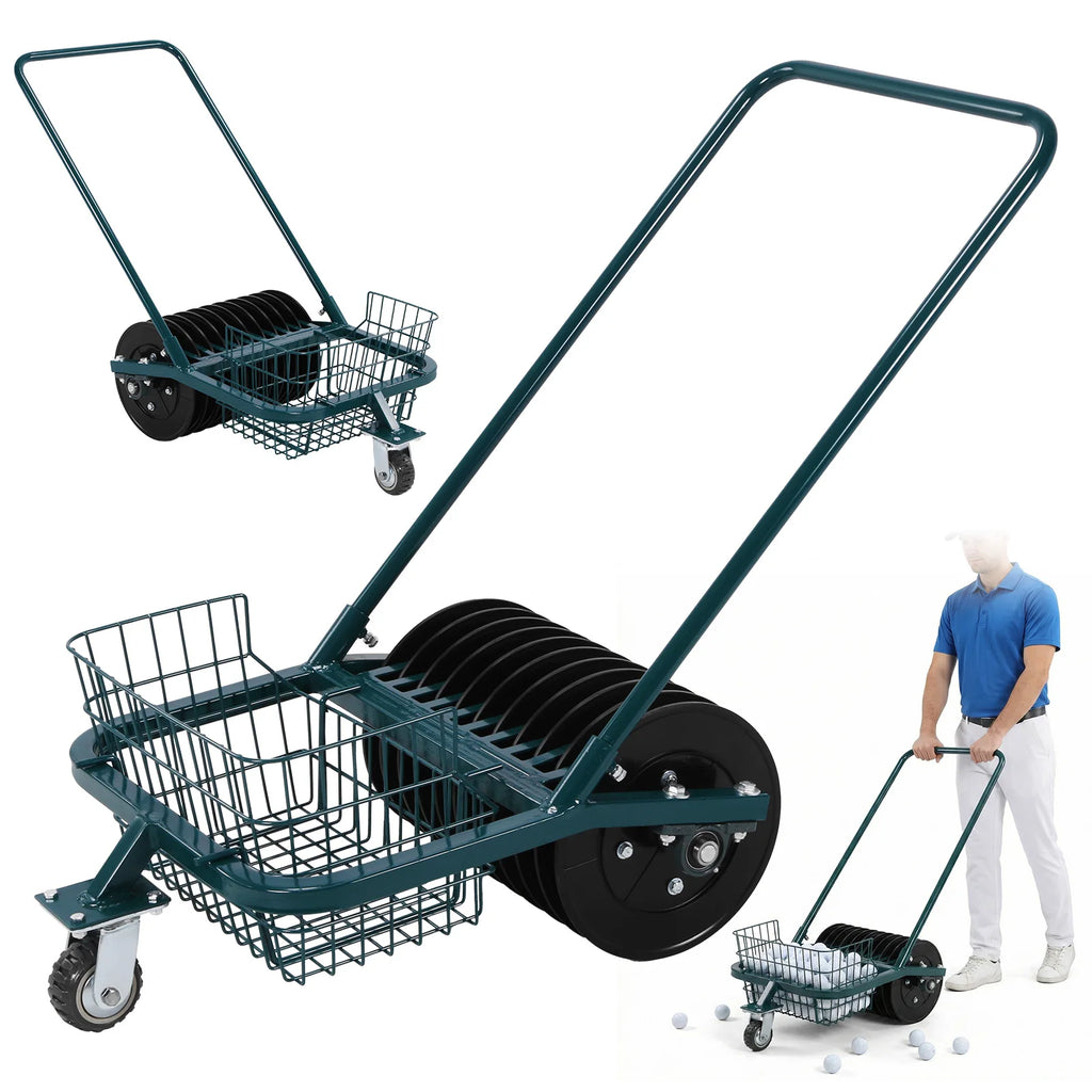 Golf Ball Collector Cart No Bending Over Large-Capacity Ball Holder Saving Time and Effort for Backyard Practice & Training